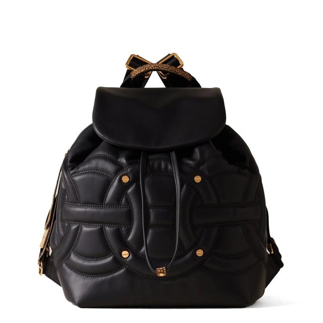 Borbonese Zaino Rondò Medium Nero OP Naturale - 1