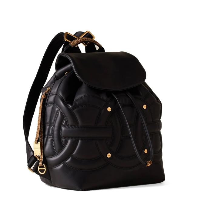 Borbonese Zaino Rondò Medium Nero OP Naturale - 2