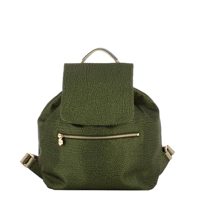 Borbonese Zaino Medium in Nylon Riciclato Alloro - 1