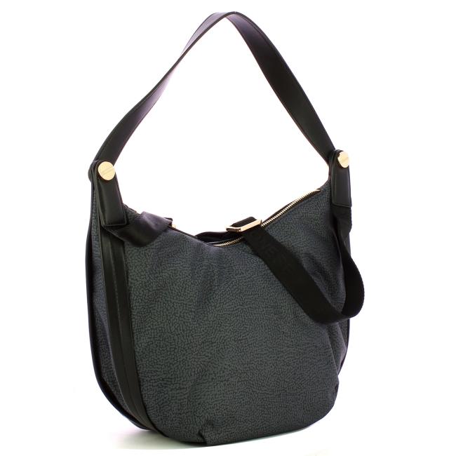 Borbonese Hobo Bag Medium Nero - 2