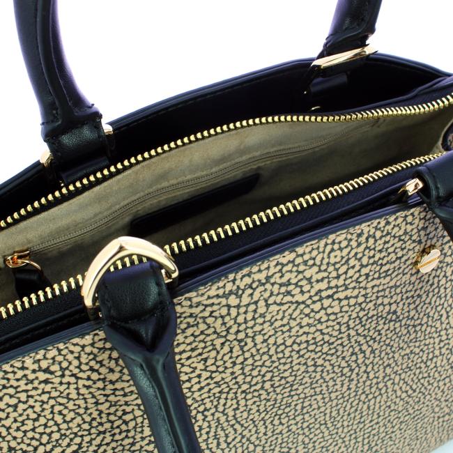 Borbonese Borsa a mano Small OP Naturale Nero - 5
