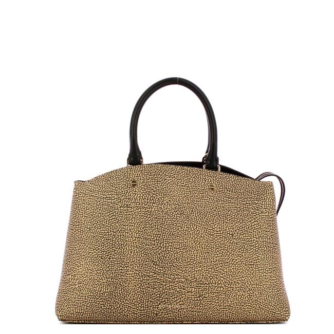 Borbonese Borsa a mano Medium OP Naturale Nero - 1