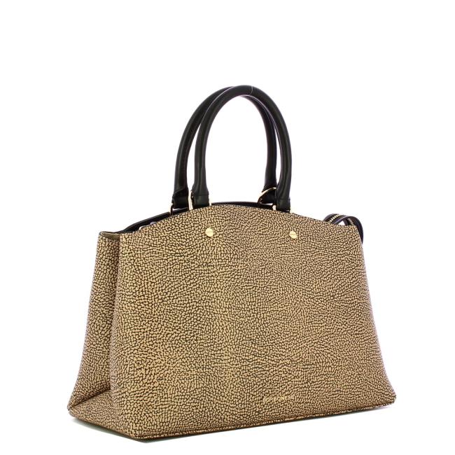 Borbonese Borsa a mano Medium OP Naturale Nero - 2