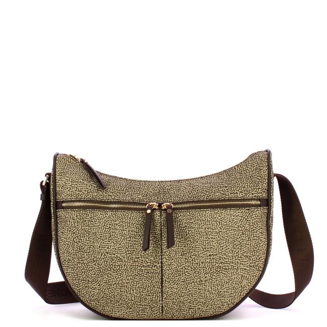 Borbonese Tracolla Luna Bag Middle OP Naturale Testa Moro - 1