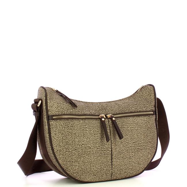 Borbonese Tracolla Luna Bag Middle OP Naturale Testa Moro - 2