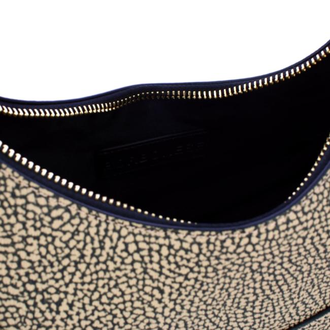 Borbonese Borsa Hobo Small OP Naturale Nero - 5