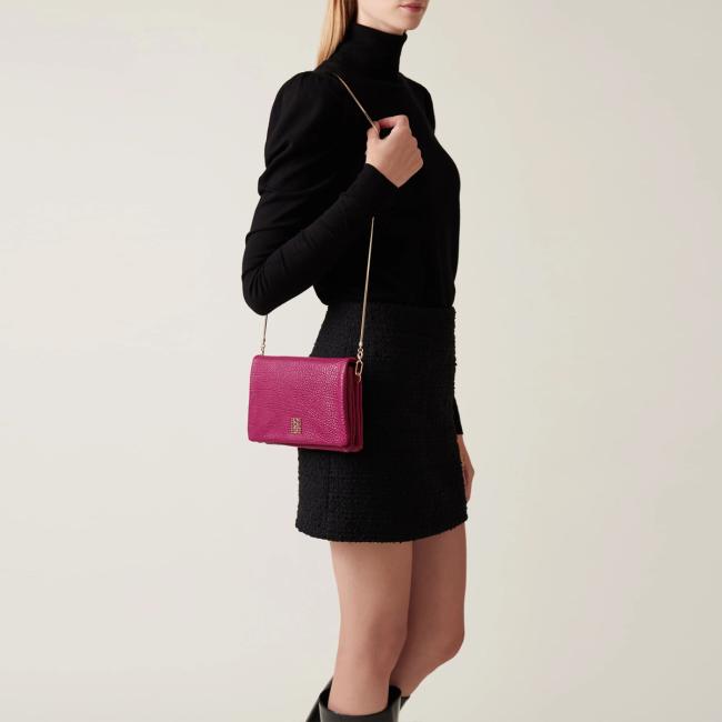 Borbonese Tracollina Mini Bag in pelle Amarone - 5