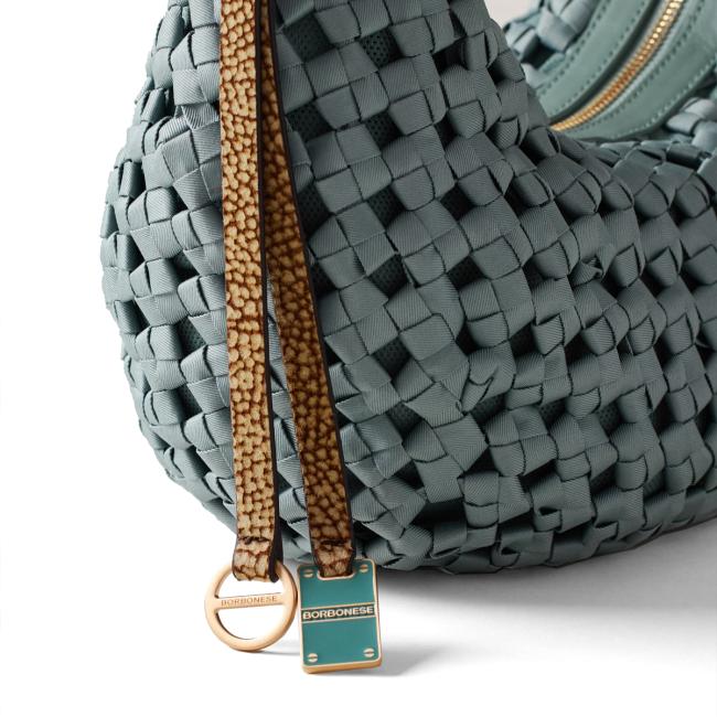 Borbonese Mini Hobo Bag La Nido Edera OP Naturale - 4