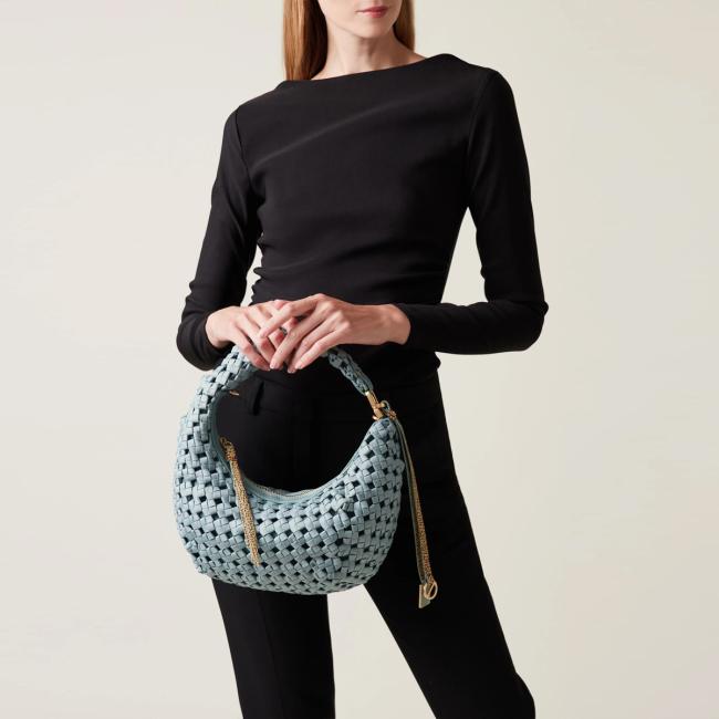 Borbonese Mini Hobo Bag La Nido Edera OP Naturale - 6