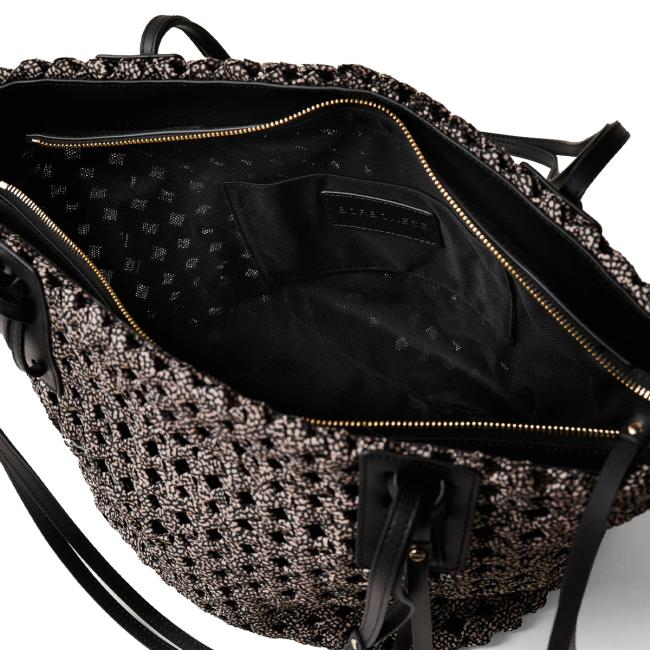 Borbonese Borsa shopping La Nido OP Naturale Nero - 5