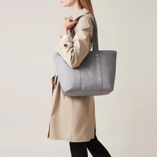 Borbonese Shopper Eco Line Medium Cloud - 2