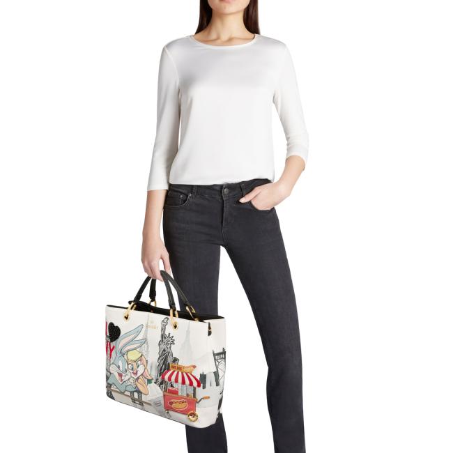 Braccialini Borsa a mano Grande Cartoline Bugs Bunny - 5