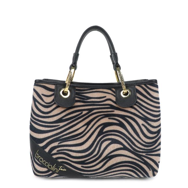 Braccialini Borsa a mano Beth Animalier Media Zebra - 1