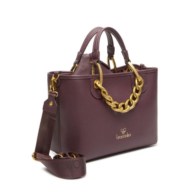 Braccialini Borsa a mano Beth Jewels Media Bordeaux - 2