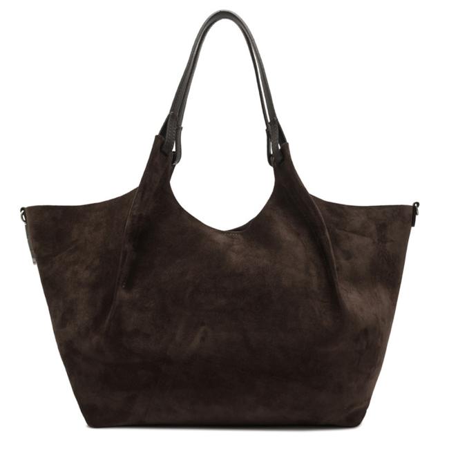 Gianni Chiarini Borsa a spalla Dua in camoscio Moka - 4