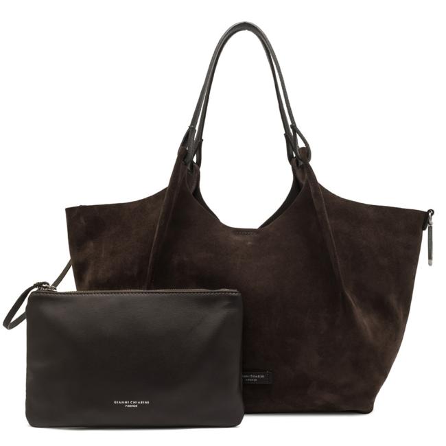 Gianni Chiarini Borsa a spalla Dua in camoscio Moka - 5
