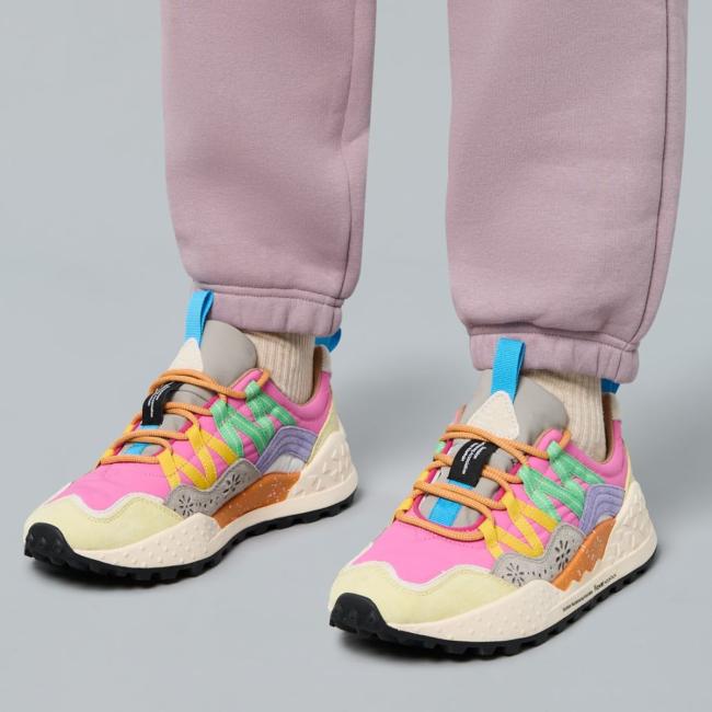 Flower Mountain Sneakers Donna Washi Light Green Salmon Azure - 2