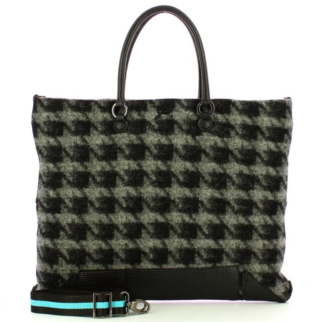 Gabs Borsa Aretha L Tessuto Nappa Nero Grigio - 4