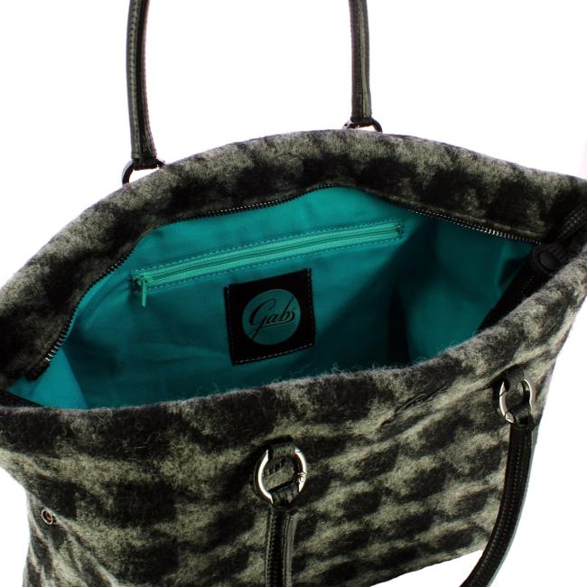 Gabs Borsa Aretha L Tessuto Nappa Nero Grigio - 5