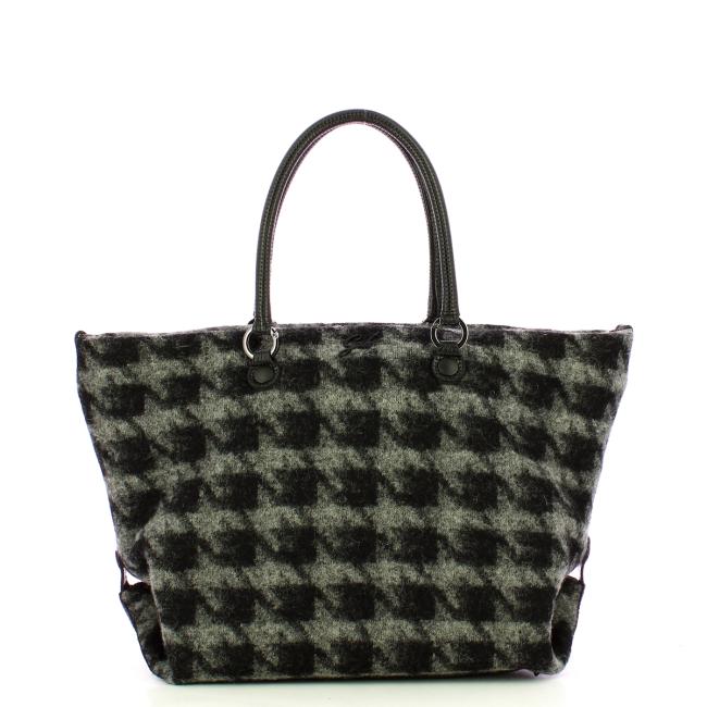 Gabs Borsa Aretha L Tessuto Nappa Nero Grigio - 6