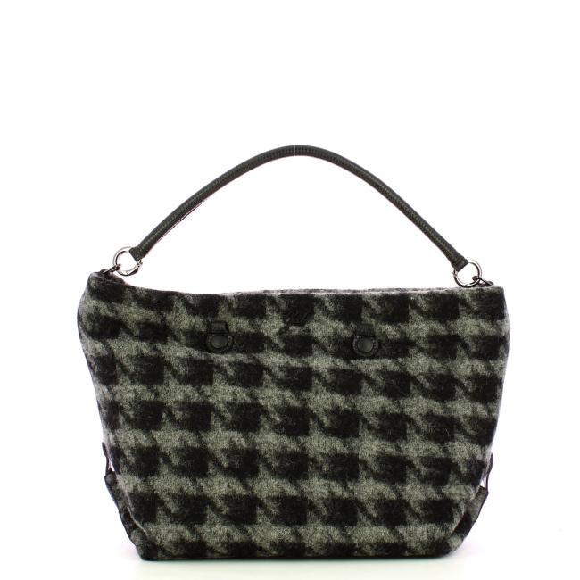 Gabs Borsa Aretha L Tessuto Nappa Nero Grigio - 7