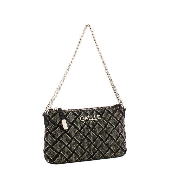 Gaëlle Mini Pochette Denim Plissé Nero - 2