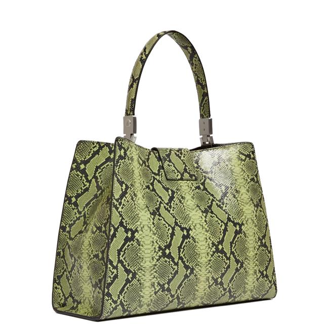 Guess Borsa a mano Monia in pelle pitonata Sage Green - 2