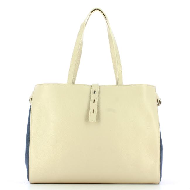 Iuntoo Shopper Media Graziosa con logo Beige Jeans - 3
