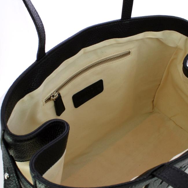Iuntoo Shopper Media Graziosa con logo Nero Beige - 4