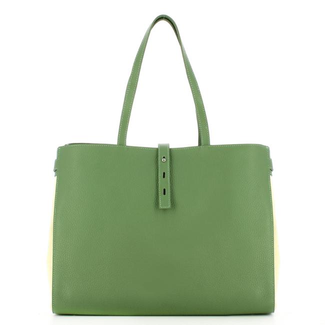 Iuntoo Shopper Media Graziosa con logo Salvia Beige - 3