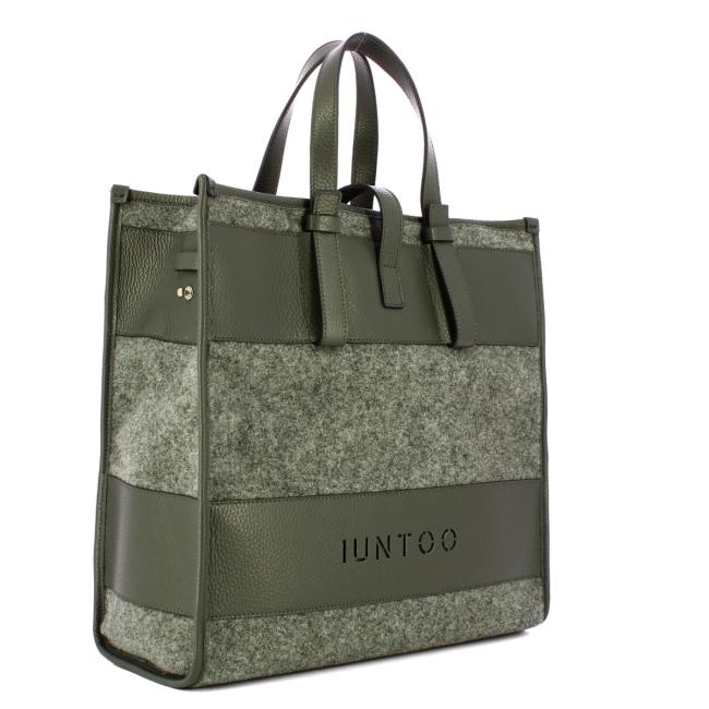 Iuntoo Shopper Grande Caldo Essenziale Grigio Lana Cotta Grigio - 2