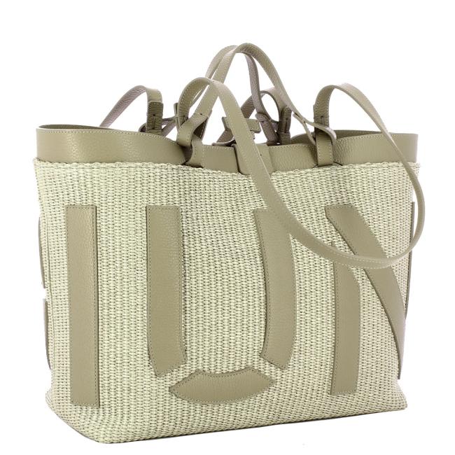 Iuntoo Shopping Sibilla Media Logo Raffia Cappuccino+Cappuccino - 2