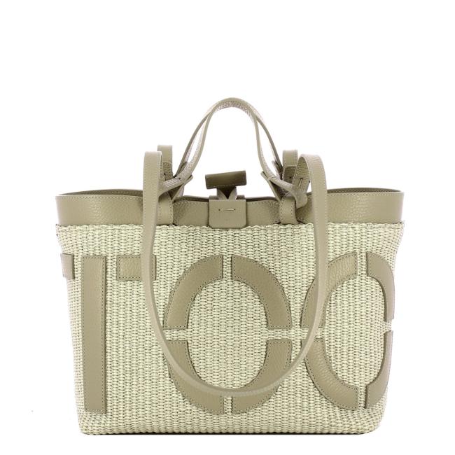 Iuntoo Shopping Sibilla Piccola Logo Raffia Cappuccino+Cappuccino - 3