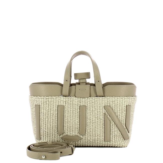Iuntoo Sibilla Mini Logo Raffia Cappuccino+Cappuccino Shopping Bag - 4