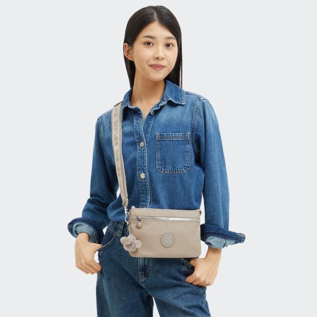 Kipling Tracolla Riri Zip Glorious Beige Silver - 2
