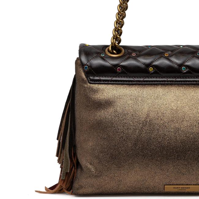 Kurt Geiger Borsa a tracolla Kensington Large Fringe Brown - 3