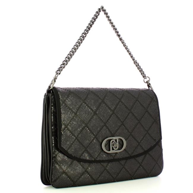 Liu Jo Borsa a mano piatta con paillettes Black - 2