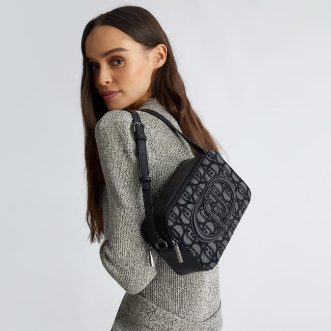 Liu Jo Camera Bag Logo Jacquard Nero - 2