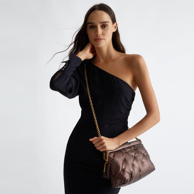 Liu Jo Pochette Glossy con strass Brown Stone Met. - 2