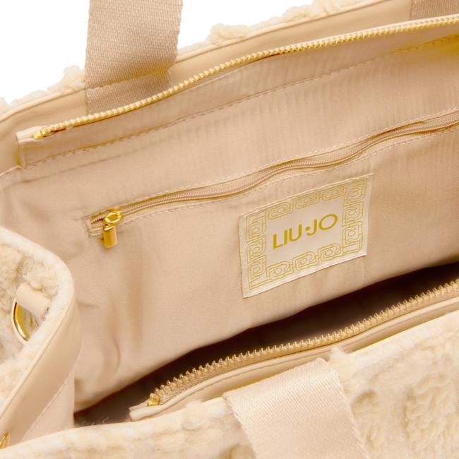 Liu Jo Shopping bag grande misto lana Oat Milk - 7