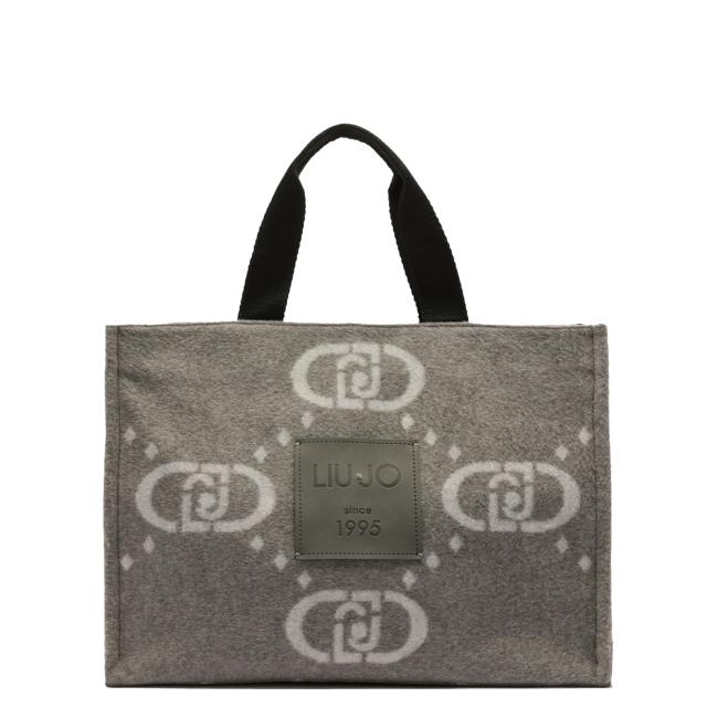 Liu Jo Shopping bag grande in feltro Grey Cloud - 1