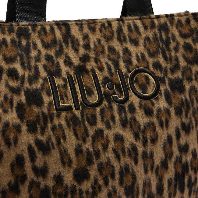 Liu Jo Shopping bag grande con logo Brown Animalier - 4