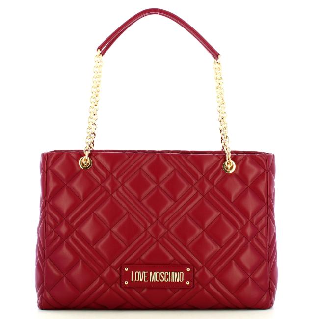 Love Moschino Borsa a spalla Geometric Quilted Vino - 1