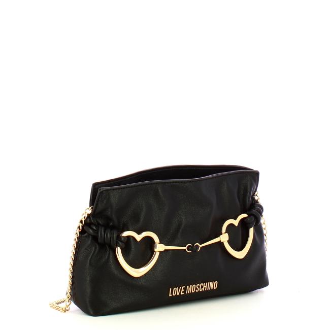 Love Moschino Clutch Laminata Hearts Nero - 2
