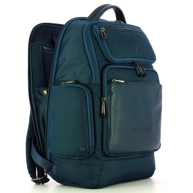 Piquadro Zaino Fast-Check Porta PC in tessuto riciclato Macbeth 15.6 - 3