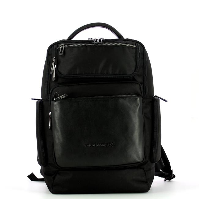 Piquadro Zaino Fast-Check Porta PC in tessuto riciclato Macbeth 15.6 - 1