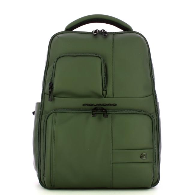Piquadro Zaino Gommato Porta PC 14" Verde - 1