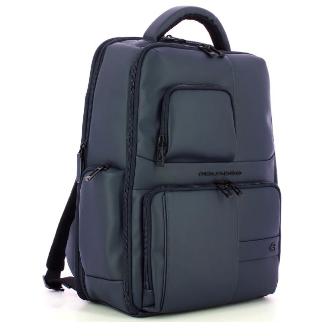 Piquadro Zaino Gommato Porta PC 15.6" Blu - 2