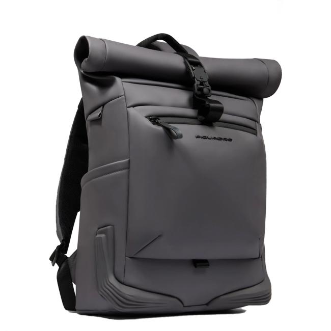 Piquadro Corner Roll-Top 15.6" Laptop Backpack Grigio - 2