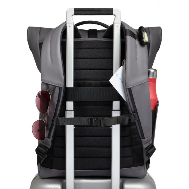 Piquadro Corner Roll-Top 15.6" Laptop Backpack Grigio - 3